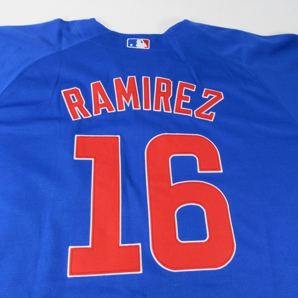 Majestic Chicago Cubs Aramis Ramirez Batting Jersey Full Zip Blue‎ Size 52